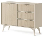 Komoda Flora beż piaskowy 106 cm jodełka scandi