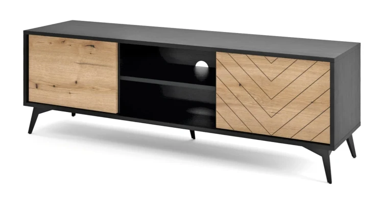 szafka-rtv-154-cm-divero-czarny-grafit-dab-evoke-bok.webp