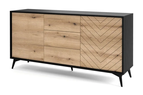 komoda-154-cm-divero-czarny-grafit-dab-evoke-bok.webp