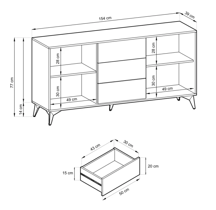 divero-komoda-154-cm-z-szufladami-i-polkami.webp