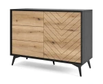 Komoda Divero dąb evoke 104 cm z frezowanymi frontami
