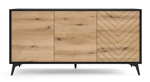 komoda-154-cm-divero-dab-evoke-czarna-front.webp