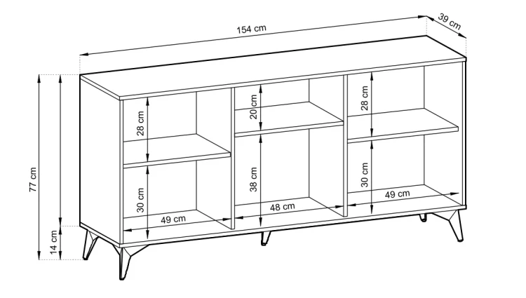 divero-komoda-154-cm-z-polkami-nowoczesna.webp