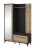 garderoba-134-cm-divero-z-lustrem-dab-evoke-czarny-grafit-bok-z-poduszka.webp