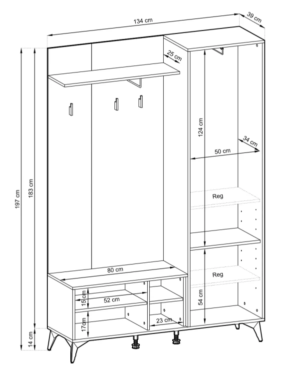 divero-garderoba-134-cm-z-wieszakami-i-polkami.webp