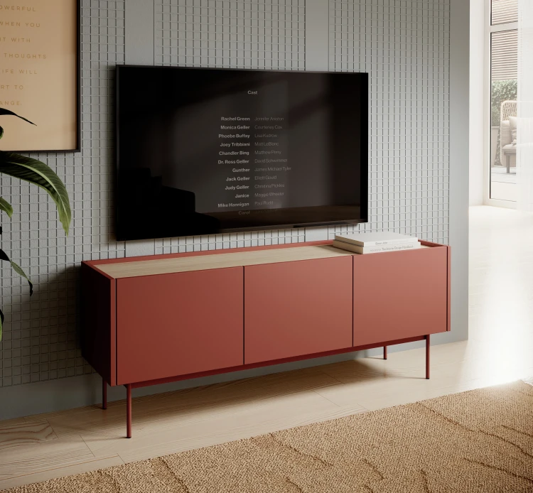 szafka-rtv-covel-ceramic-red-144-cm-aranzacja-salon.webp
