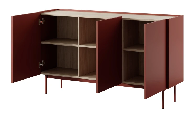 komoda-covel-ceramic-red-144-cm-dab-linea-bok-otwarta.webp